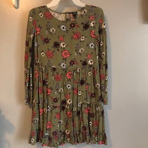 Target Kids - Green Floral Long Sleeve Dress